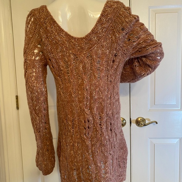 Free People Women's Knit Sweater - Pink Size L - Picture 4 of 9